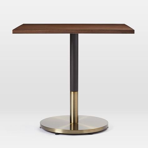 Dark Walnut Square Bistro Table | west elm Square Bistro Table, Blackened Brass, Eating Table, Bistro Furniture, Table Square, 카페 인테리어 디자인, Expandable Dining Table, Table Cafe, Wall Table