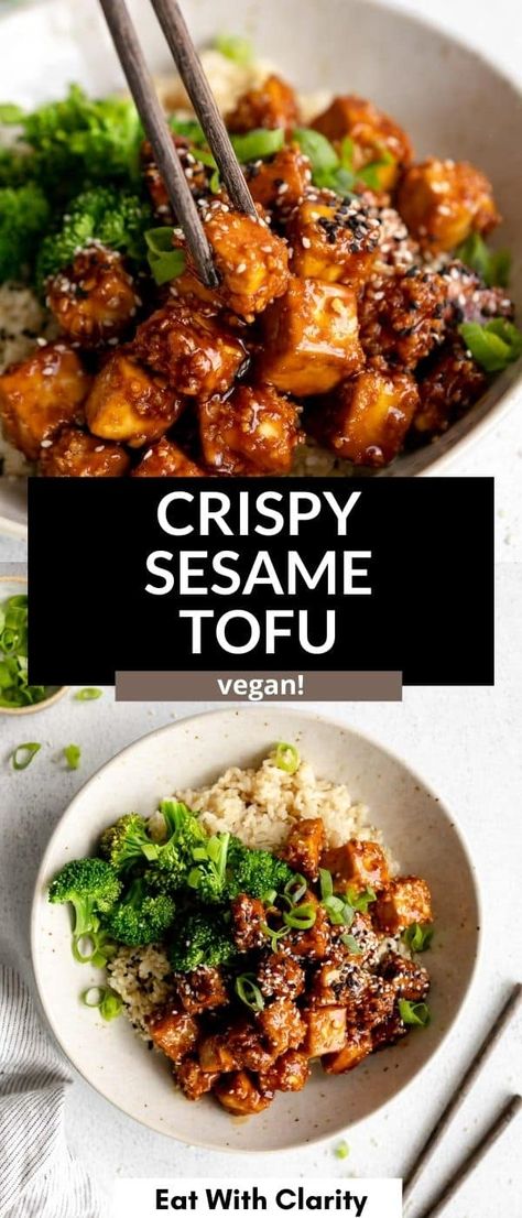 Tofu Recipes, Tofu Dinner Recipes, Tofu Recipes Healthy, Sesame Tofu, Tofu Recipes Vegan, Tofu Recipe, Health Dinner Recipes, Meatless Meals, Vegan Dinner Recipes