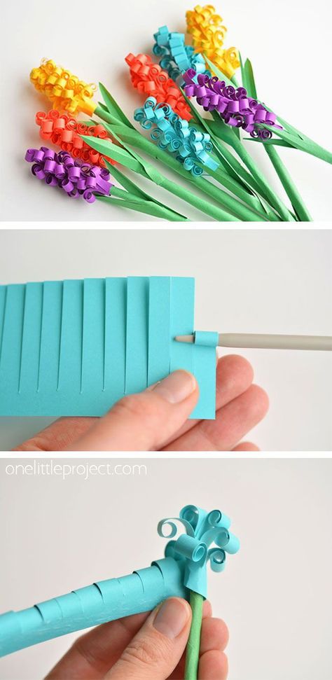 Paper Hyacinth Flowers, Paper Hyacinth, Kraftangan Prasekolah, Kerajinan Diy, Hyacinth Flowers, Gubahan Bunga, Diy Flores, Fleurs Diy, Kraf Diy