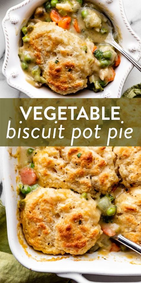 Easy Veggie Meals Vegetarian Dinners, Veggie Biscuit Pot Pie, Biscuit Vegetable Pot Pie, Vegan Pot Pie With Biscuits, Healthy Vegetarian Dinner Recipes Easy, Vegetable Biscuit Pot Pie, Vegetable Pot Pie With Biscuits, Veggie Pot Pie Casserole, Biscuit Pot Pie Vegetarian