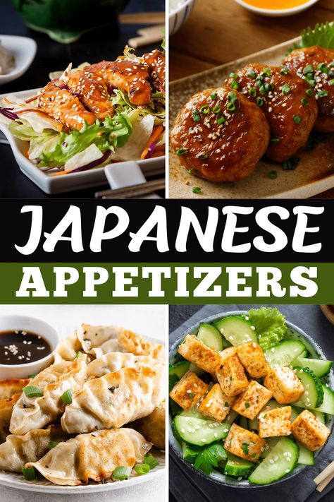 From tofu to edamame to spring rolls, take a culinary trip to Japan with these Japanese appetizers. They're simple, delicious, and so much fun to eat! Easy Asian Inspired Appetizers, Japanese Food Appetizers, Japanese Food Potluck, Japanese Party Food Ideas, Japanese Inspired Appetizers, Japanese Hors D’oeuvres, Asian Appetizers Vegetarian, Japanese Brunch Ideas, Sushi Sides Dishes