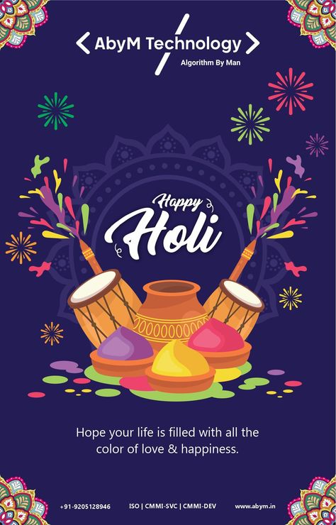 May your life be as colorful and vibrant as the festival of Holi! Happy Holi from AbyM Technology #HappyHoli #Holi #FestivalOfColors #Holi2023 #ColorfulHoli #HoliCelebrations #HoliFever #HoliVibes #BuraNaManoHoliHai #RangBarse #abymtechnology Technology, Holi 2023, Holi Happy, 2023 Festival, Festival Celebration, Happy Holi, The Festival, All The Colors, Festival