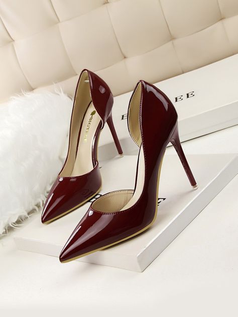 Sepatu Pump, Hak Tinggi, Summer High Heels, Office Shoes Women, Basic Heels, Womens Stilettos, Patent Shoes, Super High Heels, Wedding Heels