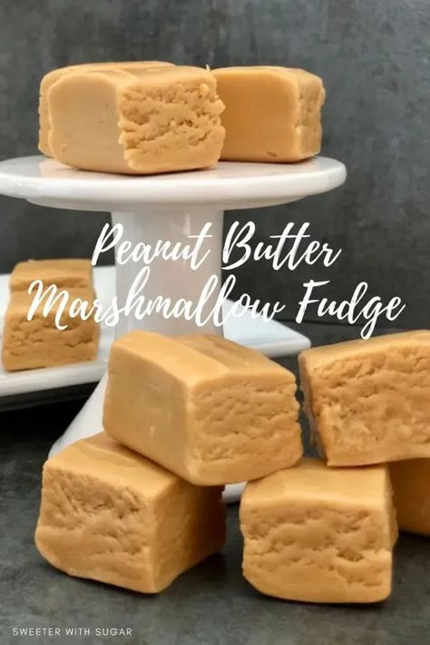 Peanut Butter Marshmallow Fudge is an easy homemade fudge recipe. Fudge is perfect for the holidays-for parties and gifts. #Fudge #Christmas #Holiday #HomemadeCandy #PeanutButter #Marshmallow Peanut Butter Marshmallow Fudge, Fudge With Marshmallow Cream, Easy Homemade Fudge, Homemade Fudge Recipe, Marshmallow Fluff Fudge, Granny Pad, Penuche Fudge, Marshmallow Fudge Recipe, Fudge Christmas