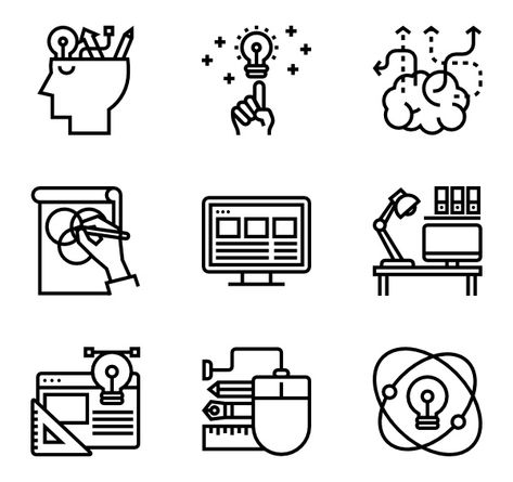 30 Design Thinking icons for personal and commercial use. Meticulous Line icons. Download it at flaticon.com now! #Flaticon #freeicons #icons #graphicdesign Graphic Design Icons Symbols, Website Icon Design, Png Symbol, Workshop Logo, Workshop Icon, Professional Icon, Experiential Art, Icon Inspiration, Web Application Design