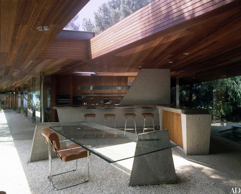 John Lautner, Goldstein House, Goldstein Residence, Modern Architecture Building, Modern Architecture House, Concrete Design, Los Angeles County, Mid Century Modern House, Open Kitchen