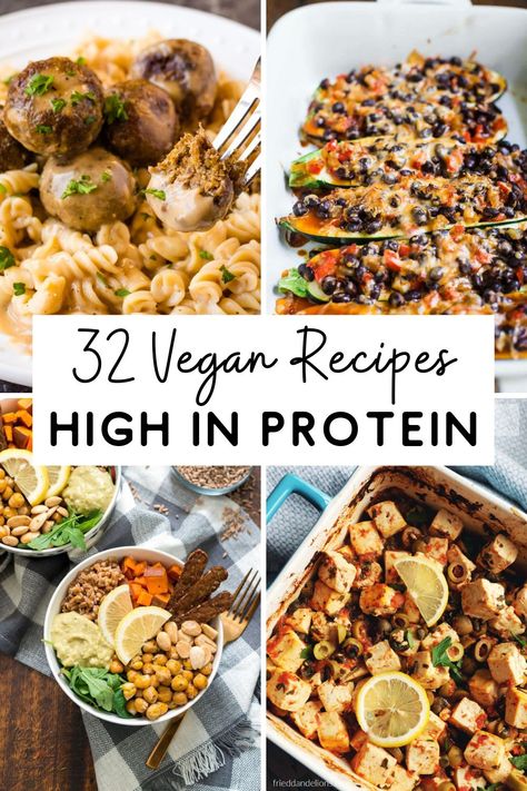 Dinner Gluten Free, Vegan Protein Recipes, High Protein Dinner, High Protein Vegetarian Recipes, Protein Dinner, High Protein Vegan Recipes, High Protein Meal Prep, High Protein Vegan, Vegan Meal Plans