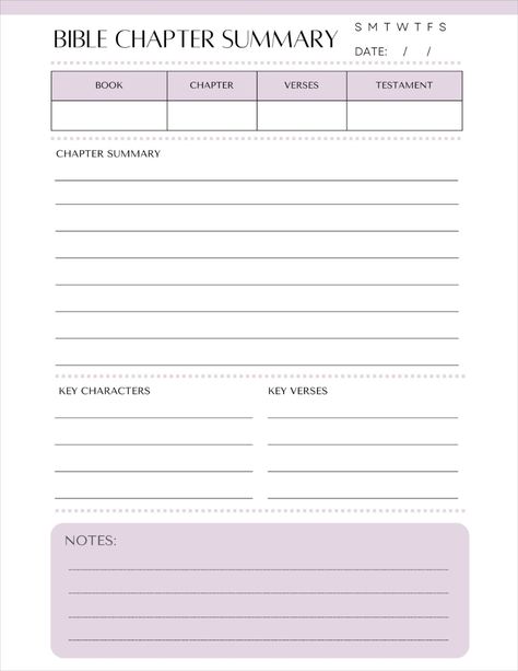 Printable Bible Study Template, Bible Chapter Summary Worksheet, Bible Study Journal, Faith Journal Bible Journal Template, Bible Study Templates, Summary Worksheet, Free Bible Study Printables, Printable Bible Study, Bible Study Template, Bible Study Worksheet, Bible Journal Notebooks, Bible Journaling Printables