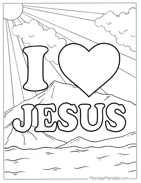 30 Jesus Coloring Pages (Free PDF Printables) Sunday School Coloring Sheets, Flower Relief, Bible Coloring Sheets, Jesus Printable, Jesus Coloring Pages, Sunday School Coloring Pages, Bible Verse Coloring Page, Scripture Coloring, Preschool Coloring Pages