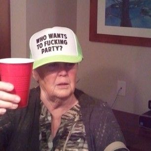 This party animal. | 34 Baller Grandparents Who Really Know How To Live Chur, Playlist Covers Photos, Mia 3, Old People, Spotify Playlist, What’s Going On, Vintage Sweatshirt, Reaction Pictures, Mood Pics