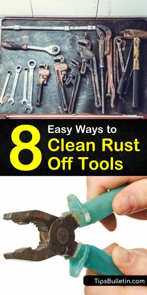 Removing Rust From Tools, How To Get Rust Off Tools, Rust Removal From Metal Diy Baking Soda, Diy Rust Remover From Metal, How To Remove Rust From Tools, How To Clean Rusty Tools, Rusty Tools Removing Rust, Rust Removal From Metal Diy, Rust Removal From Tools