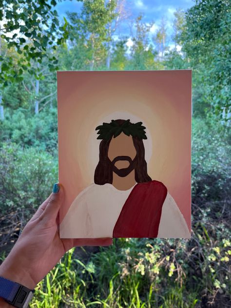 Christian Art Painting, Christian Canvas Paintings, Christian Drawings, Jesus Drawings, Christian Paintings, Jesus Christ Art, Simple Canvas Paintings, Easy Canvas Art, Cute Canvas Paintings