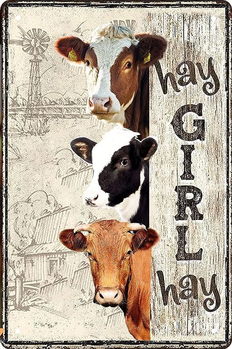 Farm Home Kitchen, Cow Sayings, Coffee Bar Wall Decor, Coffee Bar Wall, Cow Wall Decor, Farm Animal Paintings, Farmhouse Garage, Cow Kitchen Decor, Cow Artwork