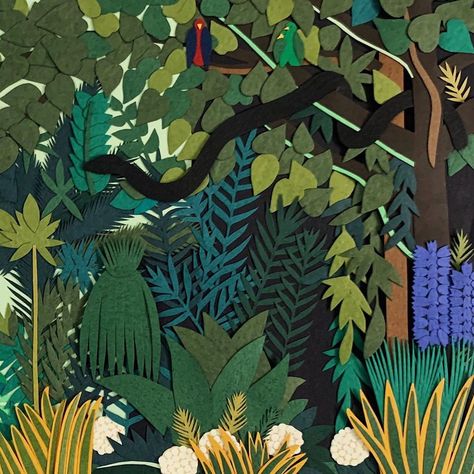 Jungle Collage, Jungle Forest, Bamboo Architecture, Artist Project, Paper Collage Art, Henri Rousseau, Forest Theme, Jungle Party, Tropical Forest