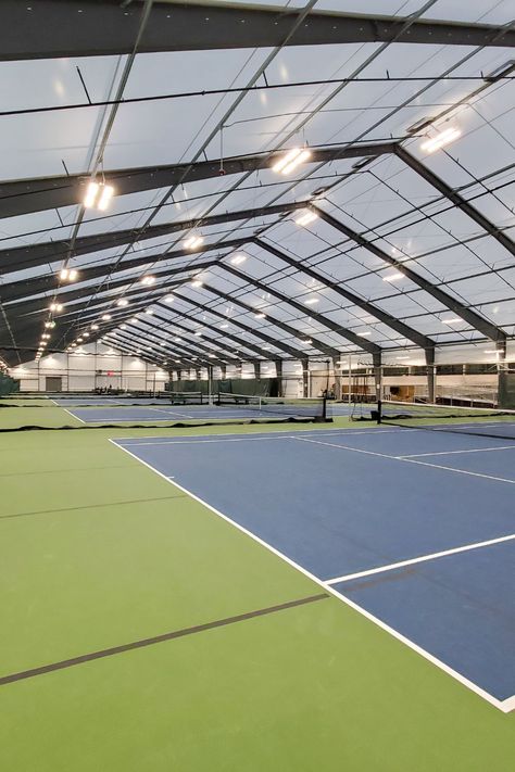 Tennis Courts for Training and Competition Sport Centre Design, Sports Club Design, Tennis Court Indoor, Indoor Pickleball Court, Indoor Tennis Court, Tennis Court Design, Indoor Pickleball, Indoor Sports Court, Pickleball Design