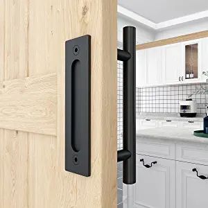 Barn Door Handles Hardware, Door Handles Black, Barn Door Floor Guide, Single Barn Door, Bypass Barn Door Hardware, Bypass Barn Door, Barn Door Closet, Barn Door Handles, Sliding Door Handles