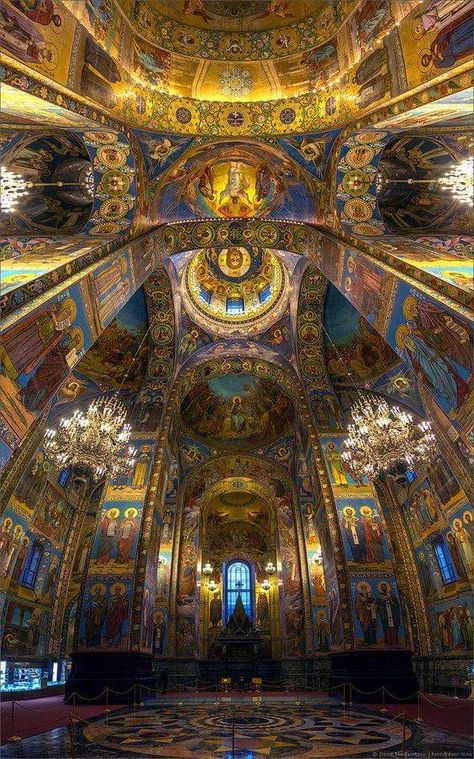 The Church of the Savior on Spilled Blood, St. Petersburg, Russia. St Basils Cathedral Interior, Saint Basil's Cathedral, Catholic Wallpaper, Church Aesthetic, St Basil's, Church Interior, The Savior, Mosaic Pictures, Saint Esprit