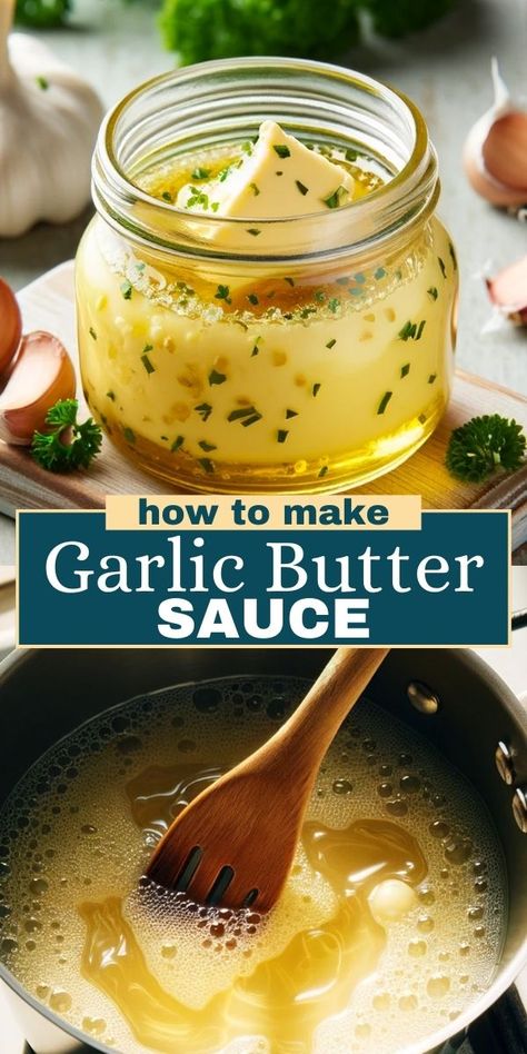 How To Make Butter Sauce, Pureed Sauce Recipes, Flavor Butter Recipes, Garlic Ranch Sauce, Pasta Garlic Sauce, Papasitos Butter Sauce, Homemade Garlic Butter Sauce, Garlic Butter Wine Sauce, How To Make Garlic Butter For Seafood