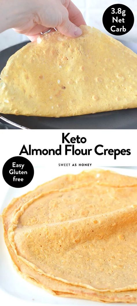 Almond Crepes, Keto Crepes, Drink Party, Low Carb Low Fat Recipes, Recetas Keto, Almond Flour Recipes, Low Carb Dessert, Low Carb Low Sugar, Crepe Recipes