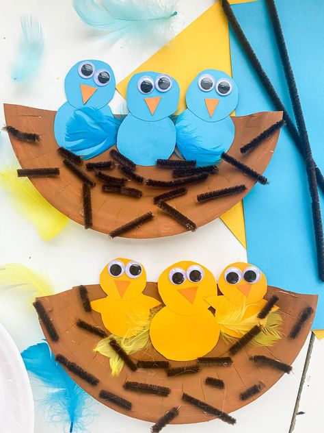 19 EASY Bird Crafts for Kids (2023) - ABCDee Learning Construction Paper Bird Craft, Bird Arts And Crafts, Bird Crafts For Kids, Birds Crafts, Bird Crafts Preschool, Crafts 2024, Bird Nest Craft, September Crafts, May Crafts