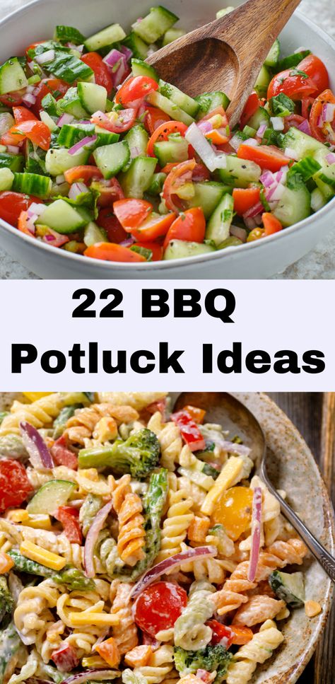 22 BBQ Potluck Recipes. BBQ Recipes/ Potluck Recipes Easy Bbq Lunch Ideas, Top Potluck Dishes, Foods To Bring To A Bbq, Pool Potluck Ideas, What To Bring To A Bbq Parties, Easy Make Ahead Potluck Recipes, Potluck Bbq Ideas, Dishes To Pass At A Cookout, Things To Bring To A Bbq