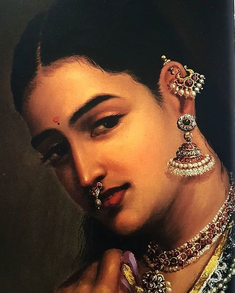 Raja Ravi Varma's Subjects . Raja Ravi varma was very choosy in selecting the type of women with traits that approximated his heroines of… Nature, Raja Ravi Varma Paintings, Ravi Varma Paintings, Ravivarma Paintings, Raja Ravi Varma, Ravi Varma, Buddhist Art Drawing, Rajasthani Art, Indian Women Painting