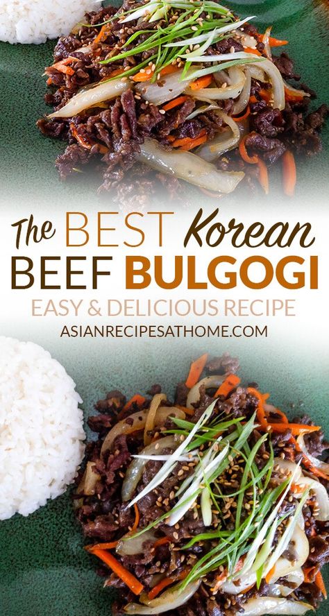 Korean Beef Bulgogi Recipe, Beef Recipes Healthy, Koreansk Mad, Beef Bulgogi Recipe, Korean Beef Bulgogi, Koreansk Mat, Korean Beef Recipes, Beef Bulgogi, Bulgogi Recipe