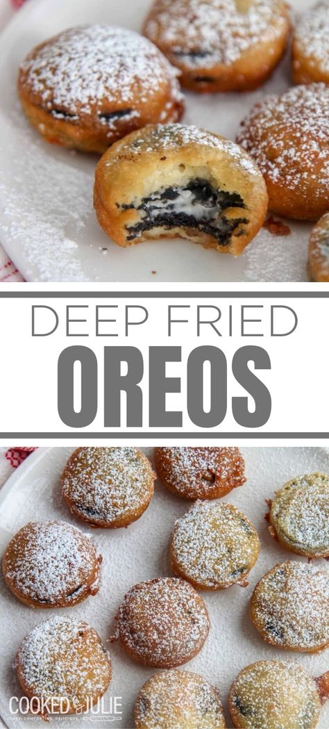 Deep Fried Oreos Recipe, Fried Oreos Recipe, Oreo Recipe, Deep Fried Oreos, Oreo Fluff, Oreo Desserts, Fried Oreos, Oreo Recipes, Easy Summer Desserts