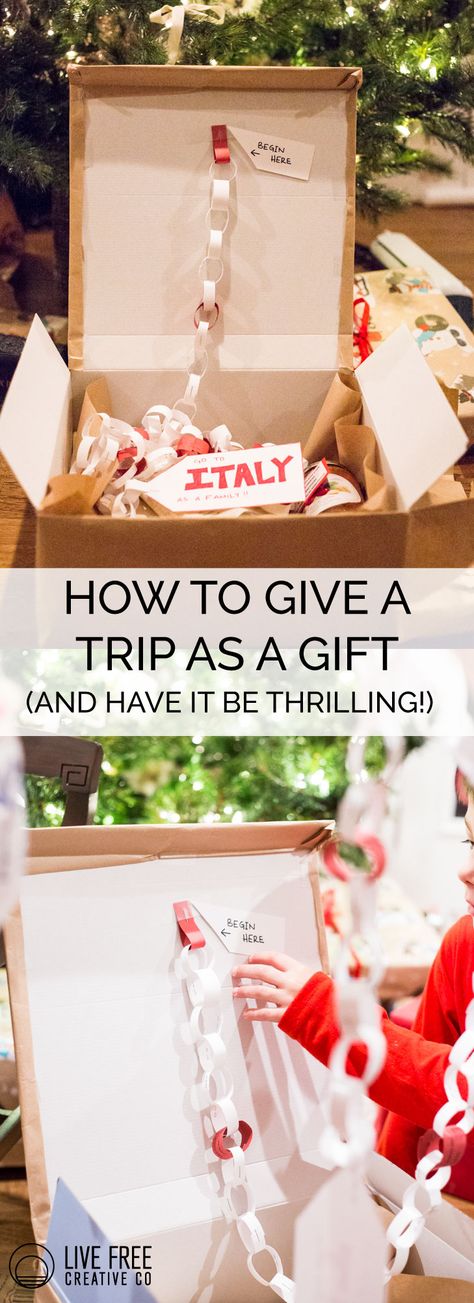 How to Give a Trip as a Gift in a Fun Way- Live Free Creative Co. Surprise Vacation Reveal, 5 Senses Gift For Boyfriend, Surprise Birthday Trip, Selamat Hari Valentine, Surprise Trip Reveal, Hadiah Valentine, Surprise Vacation, Surprise Boyfriend, Anniversaire Diy