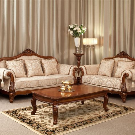 Sofa Design Wood, Interior Dapur, Luxury Furniture Sofa, Wooden Sofa Set Designs, Indian Living Rooms, Wooden Sofa Designs, Lounge Suites, Wooden Sofa Set, Sofa Set Designs