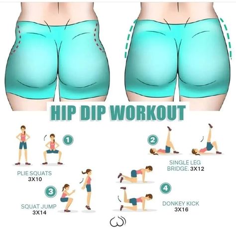 Hip Dip Workout, Hip Dip Exercise, Hip Dip, Squat Jump, Dip Workout, Plie Squats, Summer Body Workout Plan, Hip Dips, Summer Body Workouts