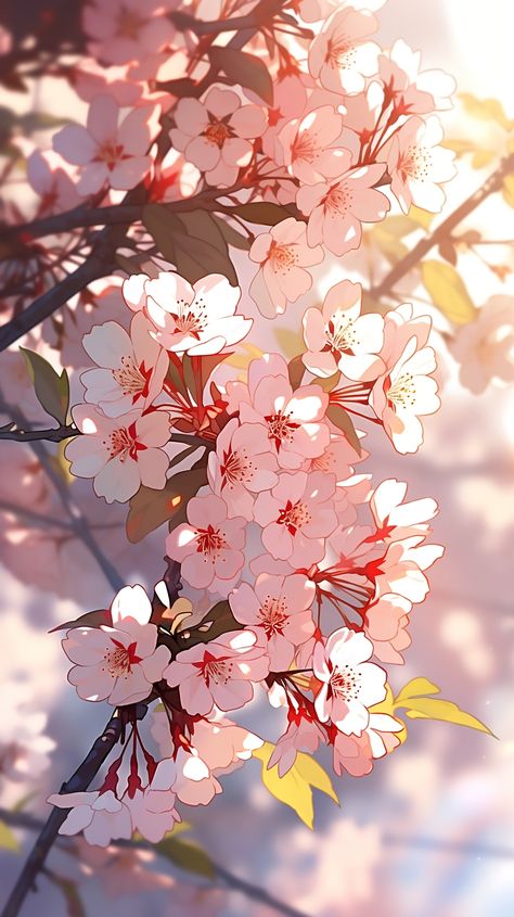 Art of cherry blossoms Cherry Blossom Wallpaper, Cherry Blossom Painting, Dreamy Artwork, Japanese Art Prints, Pretty Backgrounds, Blossoms Art, Pretty Landscapes, Cool Wallpapers Art, Anime Artwork Wallpaper