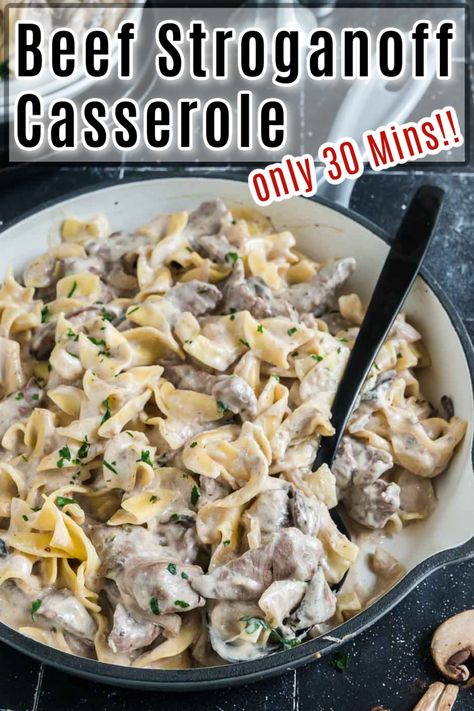 Beef Stroganoff Sour Cream, Hamburger Beef Stroganoff, Easy Stroganoff Recipe, Steak Stroganoff, Beef Mushroom Stroganoff, Beef Tips And Noodles, Recipe With Cream Of Mushroom Soup, Chuck Steak Recipes, Mushroom Stroganoff Recipe