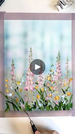 11K views · 404 reactions | My phone died half way through filming this one, but here is a little process video anyways! 
Foxgloves 
11”x14” acrylic on canvas 
.
.
.
.
.
.
#foxgloves #wildflowers #paletteknifepainting #texturedart #acrylicpainting #artprocess | Sarah Mcdonald Artwork | Andrea Vanzo · Find a Melody Process Art, Wild Flower Painting Acrylic, Wildflower Painting Acrylic, Sarah Mcdonald, Acrylic Painting Flowers, Palette Knife Painting, My Phone, Texture Art, Painting Acrylic