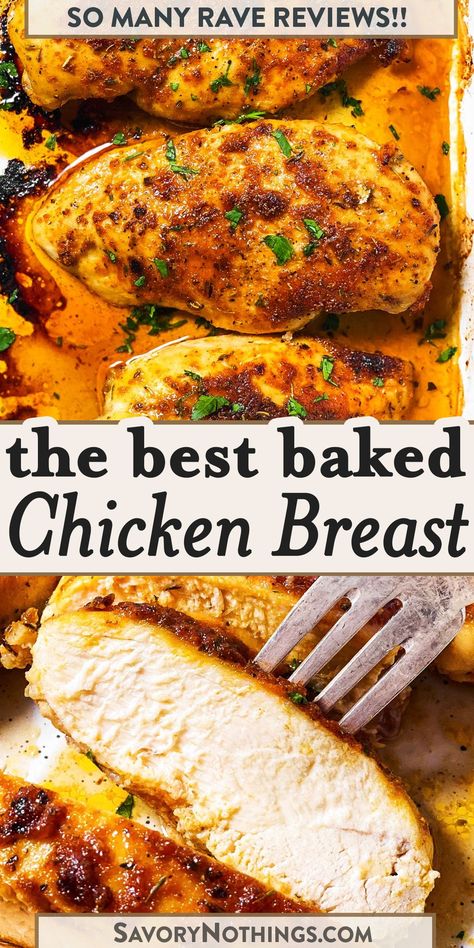 Essen, Baked Boneless Chicken Breast, Chicken Breast Oven Recipes, Oven Baked Chicken Breast Recipe, Oven Baked Chicken Breast, Chicken Breast Oven, Chicken Boneless Breast Recipes, Dada Ayam, Chicken Breast Recipes Baked