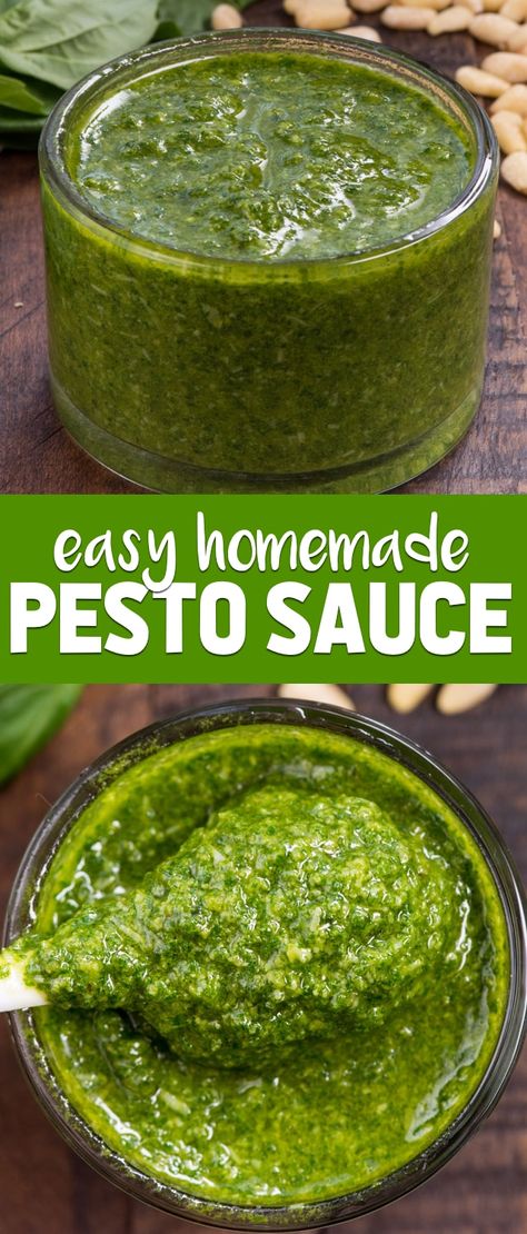 Homemade Basil Pesto, Pesto Sauce Recipe, Homemade Pesto Recipe, Makanan Italia, Sauce Pesto, Basil Pesto Sauce, Homemade Pesto Sauce, Basil Pesto Recipes, Marinade Sauce