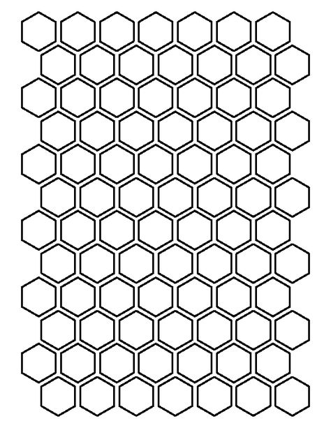 1 inch hexagon pattern. Use the printable outline for crafts, creating stencils, scrapbooking, and more. Free PDF template to download and print at http://patternuniverse.com/download/1-inch-hexagon-pattern/ Honeycomb Tattoo Pattern, Honey Comb Geometric Pattern, Octogon Geometric Tattoo, 1 Inch Hexagon Template Free Printable, Geometric Tattoo Hexagon, Honeycomb Pattern Design Graphics, Hexagon Drawing Ideas, Hexagon Shape Design, Geometric Hexagon Pattern