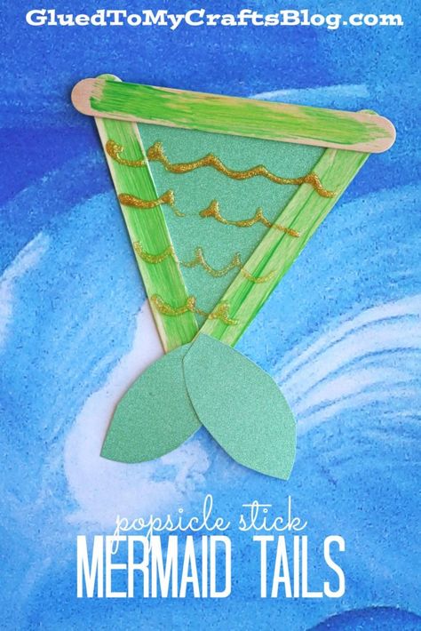 Ice Lolly Stick Crafts, Arielle Disney, Little Mermaid Crafts, Fairy Tale Crafts, Mermaid Crafts, Summer Camp Crafts, Sea Crafts, Summer Crafts For Kids, Popsicle Stick Crafts