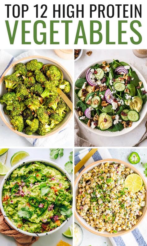 Essen, Protein Veggie Meals, Protein Salads, Perfect Baked Sweet Potato, Vegan Broccoli Salad, High Protein Vegetables, Protein Vegetables, Vegan Mushroom Stroganoff, Protein Salad