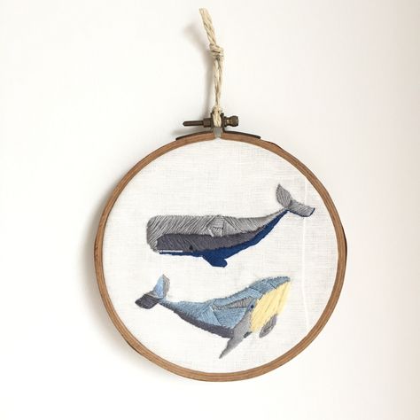 Whale Embroidery, Whale Pattern, Wooly Hats, Sperm Whale, Love Tag, Wooden Hoop, Modern Embroidery, Blue Whale, Simple Patterns