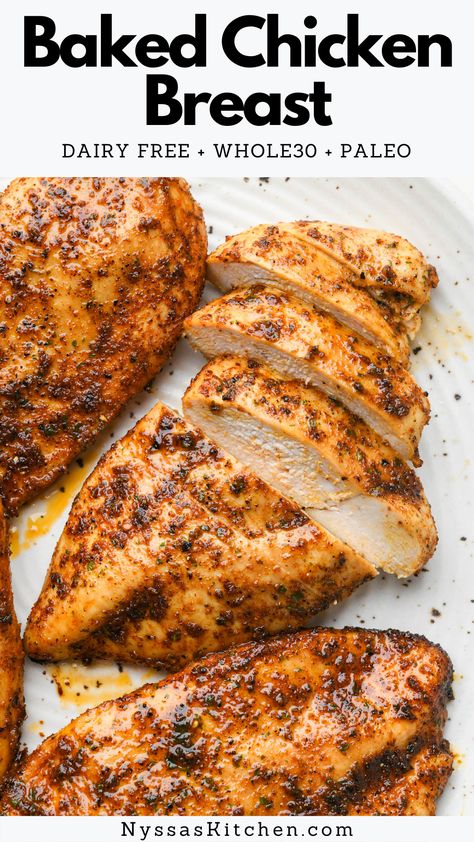 Chicken Breast Recipes Baked, Healthy Baked Chicken, Healthy Chicken Breast, Dairy Free Paleo, Roasted Chicken Breast, Easy Baked Chicken, Oven Chicken, Chicken Breast Recipe, Chicken Breast Recipes Healthy