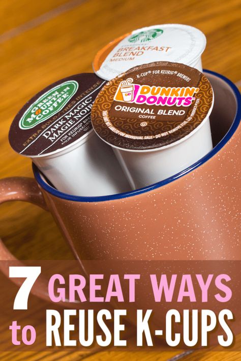 Don't throw those used k-cups away! Here are 7 clever ways to reuse k cups that put them to good, new uses! #repurpose #recycle #kcups K Cup Crafts, Recycler Diy, Coffee Pods Crafts, Dunkin Donut, Recycle Diy, Reuse Containers, Reuse Recycle Repurpose, Sundae Cup, Recycle Crafts Diy