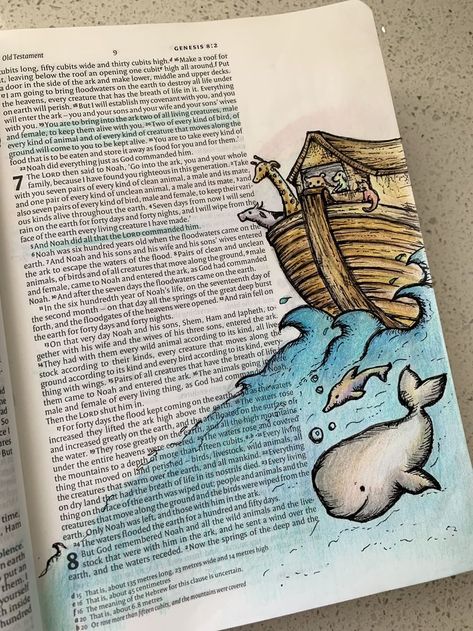 Genesis Doodles, Noahs Ark Drawings, Noah’s Ark Quotes, Noah’s Ark Drawing, Genesis Bible Drawing, Bible Art Genesis, Noah Ark Drawing, Noah’s Ark Art, Noah’s Ark Bible Journaling