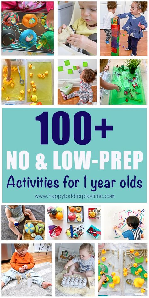 100+ No-Prep Indoor Activities for 1 Year Olds - HAPPY TODDLER PLAYTIME One Year Old Social Emotional Activities, Non Toxic Sensory Activities, Learning Activities For 12 Month Old, 12 Month Old High Chair Activities, I Year Old Activities, One Year Old School Activities, Easy Craft For One Year Olds, No Prep Sensory Activities, Play For One Year Old