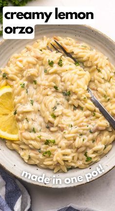 Orzo Recipes With Salmon, Lemon Parm Orzo, Creamy Lemon Orzo With Whipped Ricotta, Lemon Orzo Pasta With Chicken, Lemon Orzo And Chicken, Pasta Rice Recipes, Garlic Parm Orzo, Lemon Orzo Shrimp Pasta, Lemon Cream Orzo Pasta