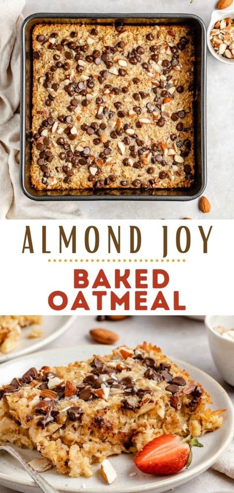 Meal Prep Oatmeal, Healthy Almond Joy, Baked Oatmeal Cups, Breakfast Meals, Oatmeal Cups, Breakfast Healthy, Almond Joy, Oatmeal Breakfast, Breakfast Idea