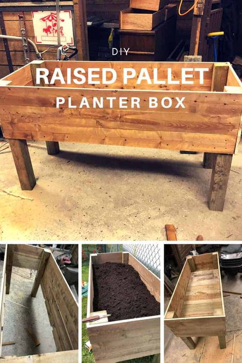 Potager Palettes, Pallet Planter Box, Wood Pallet Planters, 1001 Pallets, Jardim Diy, Diy Planter Box, Pallet Planter, Diy Raised Garden, Raised Garden Beds Diy