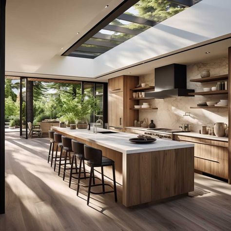 10+ Organic Modern Kitchen Designs You'll Love • 333+ Images • [ArtFacade] Kitchens With Windows, Kitchen Ideas Minimalist, Modern Mountain Kitchen, Interior Architecture Office, Traditional Home Offices, Organic Modern Kitchen, Modern Classic Kitchen, Kitchen And Family Room, Cabin Modern