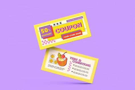 Food Vouchers, Gift Voucher Design, Voucher Design, Mary Kay Business, Coupon Template, Coupon Design, Pop Art Design, Spring Party, Gift Voucher