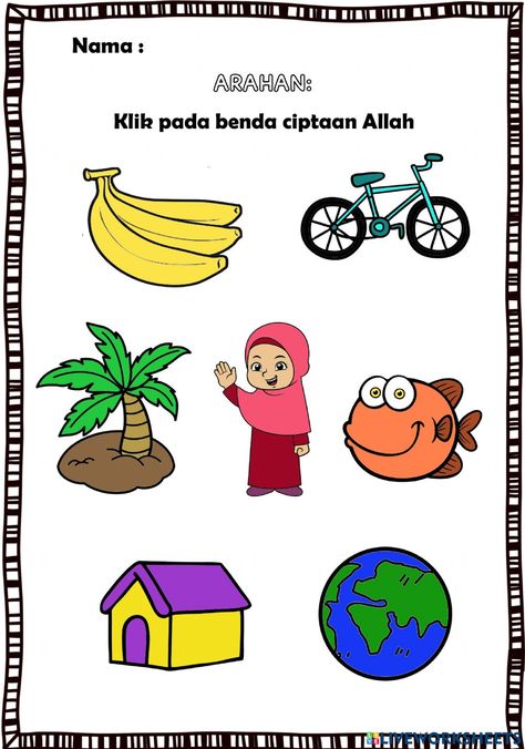 Pai, Allah, Activities For Kids, Permainan Kerjasama Tim, Muslim Kids Activities, Muslim Kids, School Worksheets, Interactive Activities, School Subjects